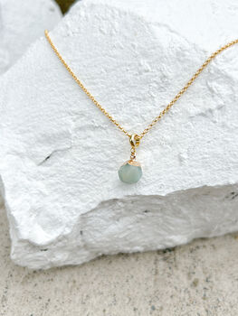 Amazonite Nugget Necklace Real 18k Gold Plated, 5 of 7