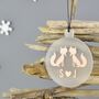 Couples Personalised Christmas Tree Decoration With Kissing Foxes, thumbnail 2 of 11