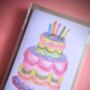 Bright Birthday Cake Birthday Card, thumbnail 6 of 6