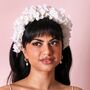 White Hydrangea Dried Flower Wedding Headband, thumbnail 1 of 4