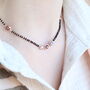 Black Bead 18ct Gold Plated Blue Stone Slim Mangalsutra Necklace, thumbnail 2 of 10