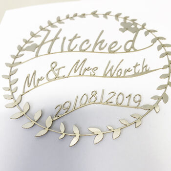 Personalised Hitched Wedding Card, 10 of 10
