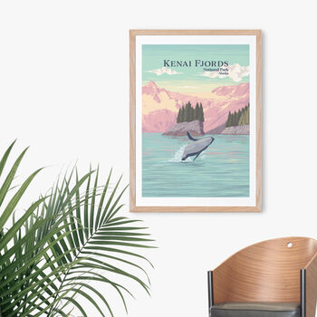 Kenai Fjords National Park USA Travel Poster Art Print, 4 of 8