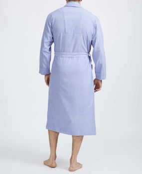 Men's Staffordshire Blue Two Fold Flannel Robe, 3 of 5