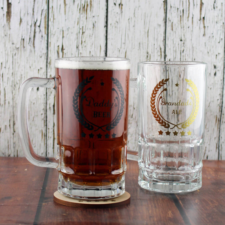Personalised Glass Beer Tankard By 3 Blonde Bears