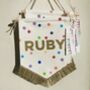 Personalised Fabric Name Banner With Rainbow Polka Dots, thumbnail 2 of 7