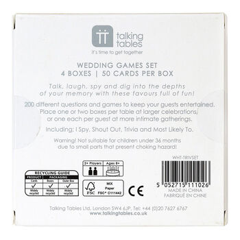 Wedding Favour Games Set Table Game Trivia, 3 of 4