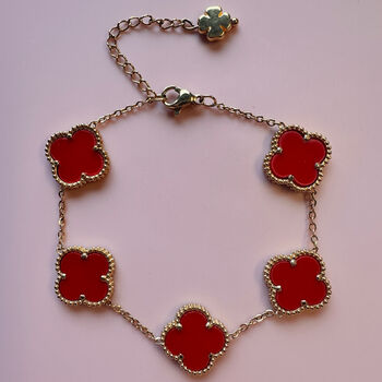 Four Leaf Clover Bracelet In Rainbow Of Colours, 3 of 10