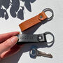 Italian Leather Keyring Set With Heart And Date, thumbnail 2 of 5