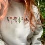Embroidered Autumn Florals Sweatshirt, thumbnail 2 of 4