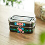 Hand Painted Rectangle Bento Box With Two Compartments, thumbnail 4 of 9