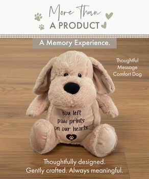 Embroidered 'Paw Prints on Our Hearts' Comfort Teddy Dog, 7 of 10