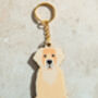 Golden Retriever Wooden Keyring With Optional Christmas Card, thumbnail 7 of 9