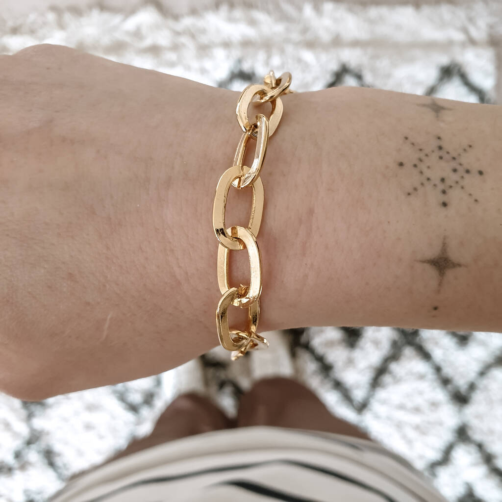 Gold Cable Chain Bracelet By Misskukie