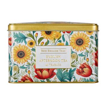 Victorian Sunflower Tea Tin With 40 English Afternoon Teabags, 5 of 5