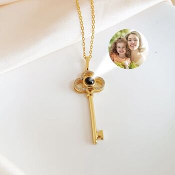 Personalised Projection Photo Vintage Key Necklace, 2 of 4