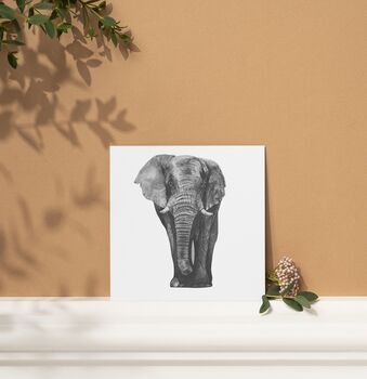 Atik The Elephant Blank Greeting Card And Envelope, 3 of 4