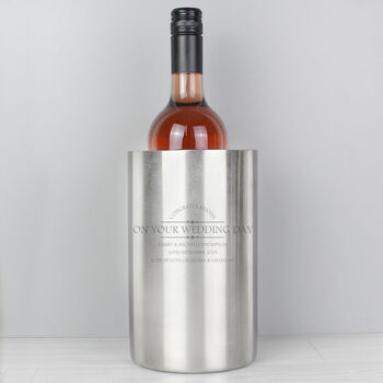 Personalised Diamond Stainless Steel Wine Cooler, 2 of 3