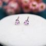 Tiny Pink Cz Stud Earrings In Sterling Silver, thumbnail 1 of 11