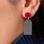 Sterling Silver Printed Wiggle Arched Earrings, thumbnail 2 of 3