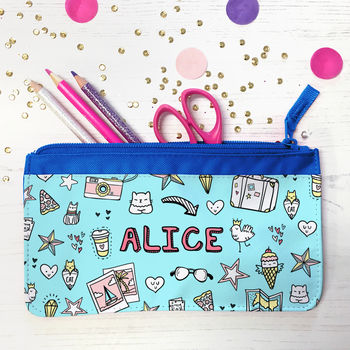 Personalised Pencil Case With Doodle Graffitti Design, 3 of 12