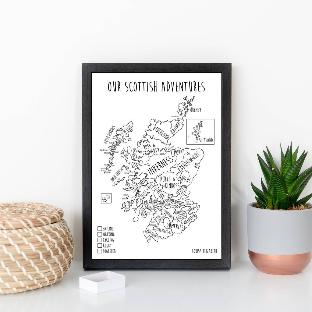 Personalised Scotland Pin Board Map With Pins, 1 of 7