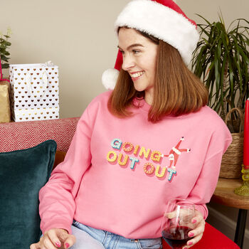 Going Out Out Santa Somersault Christmas Sweatshirt, 3 of 8