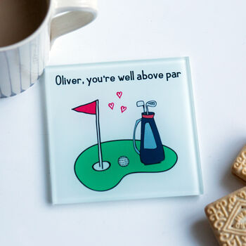 Personalised Golf Coaster For Partner, 2 of 3