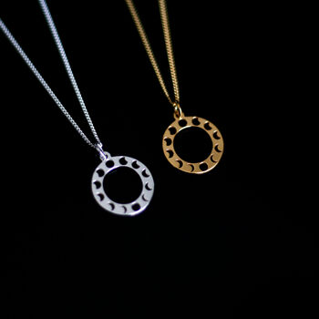 Moon Phase Necklace, Sterling Silver, 24ct Gold Vermeil, 5 of 11