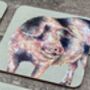 Set Of Four Square Farm Animal Coasters, thumbnail 6 of 6