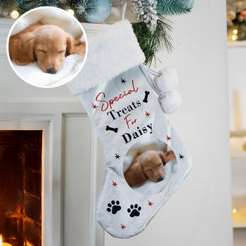 Personalised Dog Christmas Stocking With Photo, 2 of 4