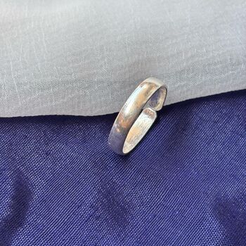 Adjustable Plain Pure Silver Band Cuff Ring, 4 of 6