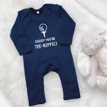 Daddy You're Tee Riffic Golf Babygrow, 8 of 9