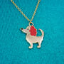 Cute Dog Charm Necklace Gold Plated, thumbnail 2 of 4