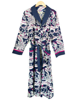 Indian Cotton Leaf Print Robe, 3 of 4
