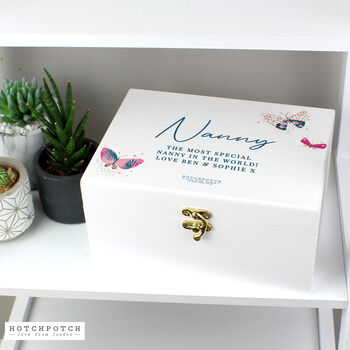 Personalised Butterfly White Wooden Keepsake Box, 3 of 5