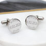 Name And Date Personalised Wedding Day Cufflinks, thumbnail 1 of 4