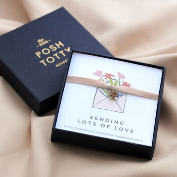 Personalised 'Sending Love' Flower Bracelet Gift Box, 2 of 4