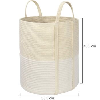 Natural Cotton Rope Storage Basket Beige And White, 2 of 4