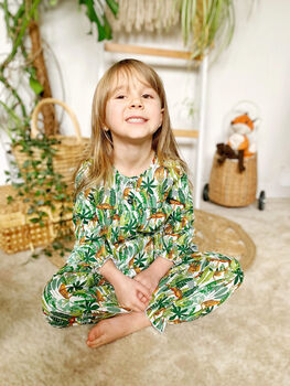 Lazy Leopard Children's Cotton Pyjama Set, 2 of 5