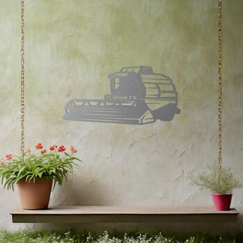 Metal Combine Harvester Garden Wall Art Farm Decor Gift Idea, 6 of 10