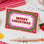 Pack Of Six Retro Colourful Merry Christmas Cards, thumbnail 4 of 5