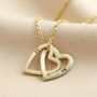 Personalised Solid Gold Interlocking Hearts Necklace, thumbnail 4 of 6