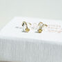 Tiny Yellow Diamond Studs In Sterling Silver, thumbnail 5 of 5