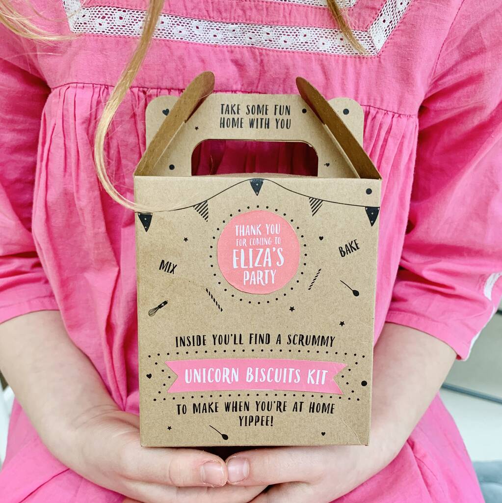 personalised unicorn biscuit baking party bag by craft & crumb