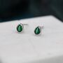 Extra Tiny Cz Droplet Stud Earrings In Sterling Silver, thumbnail 8 of 12