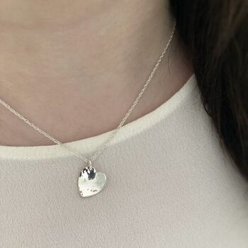 Silver Hammered Heart Necklace, 2 of 5