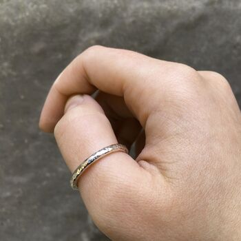 Hammered Thumb Ring Sterling Silver, 3 of 4