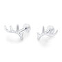 Sterling Silver Antler 16 G Internally Threaded Flat Back Earrings, thumbnail 8 of 12