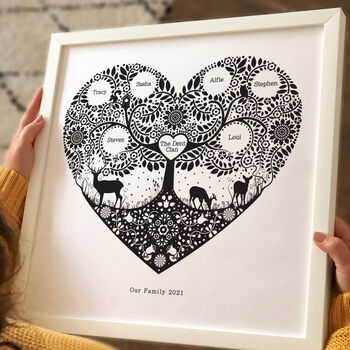 Personalised Woodland Family Tree Print, 7 of 9